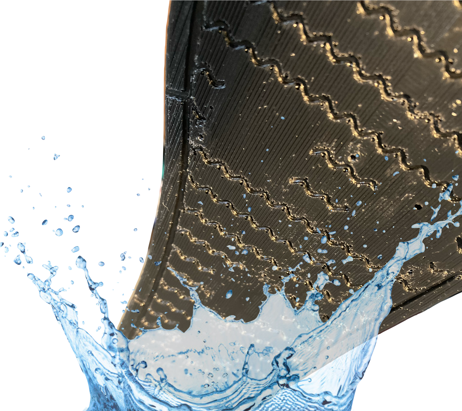 Navail Magnetic shoes feature a threaded pattern on their outsole to help evacuate water and enhance grip.
How do our magnetic boots do when working on a wet roof? On a flat painted roof, the traction is amazing. It is even hard to notice a difference between wet and dry. A damp galvanized surface or a damp corrugated heavy panel will provide less traction. Regardless on the type of steel panels you walk on, our magnetic shoes will still provide far more traction than any other type of footwear.