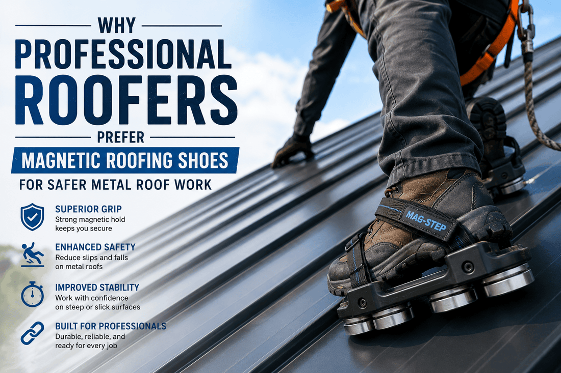 Why Professional Roofers Prefer Magnetic Roofing Shoes for Safer Metal Roof Work