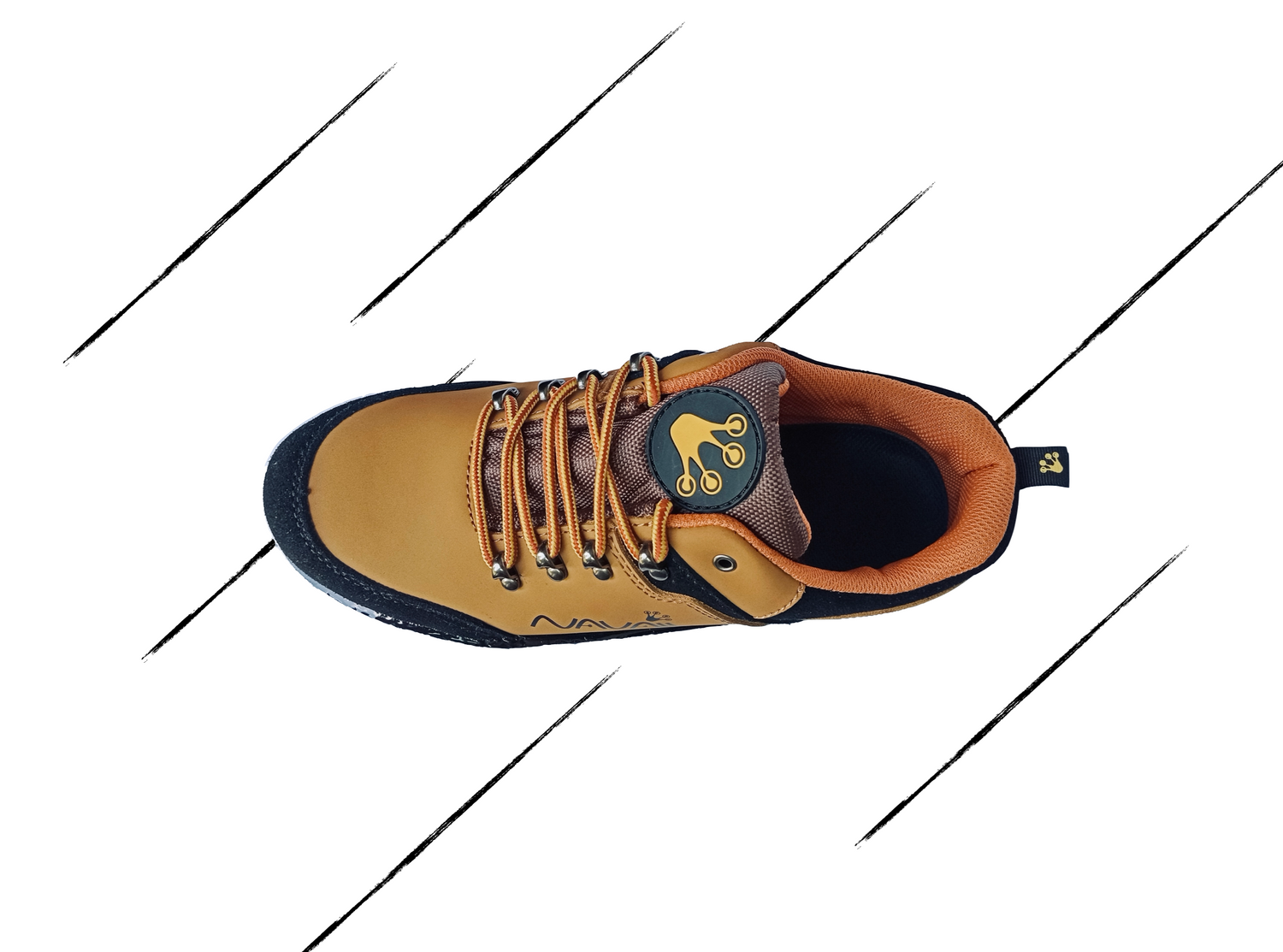 Magnetic shoe from the top on a styled metal panel